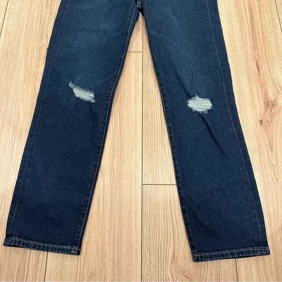 NWT Express Slim Super High Rise 4R Distressed Dark Denim - Picture 2 of 13